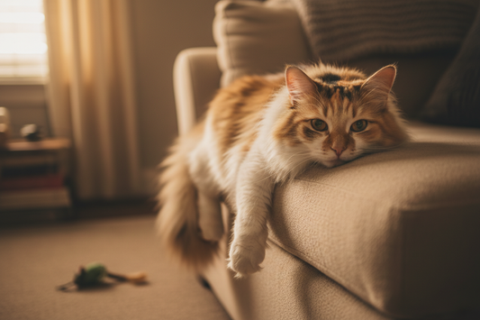 Indoor cat showing signs of needing more stimulation