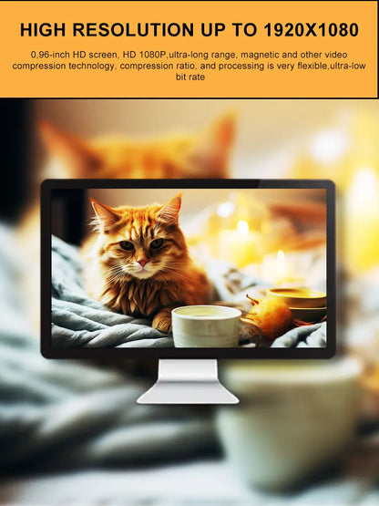 WhiskerView 1080p video quality graphic shown on a monitor