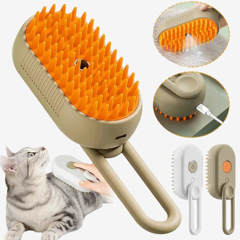 FurMist™ mist cat grooming brush for loose fur
