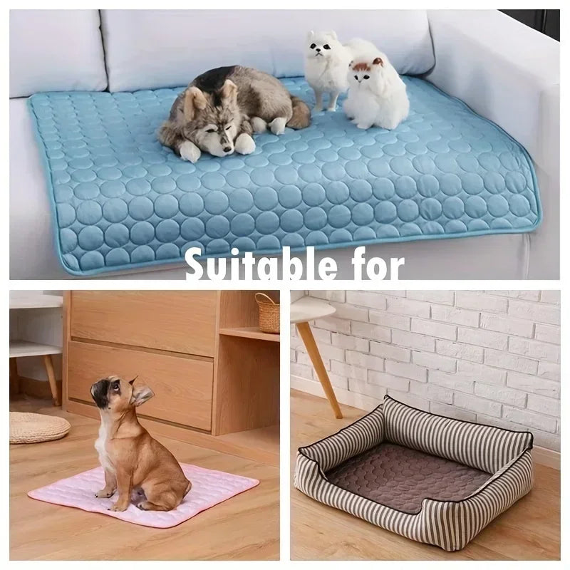 CoolNest cooling mat shown for cats, dogs, and pet beds