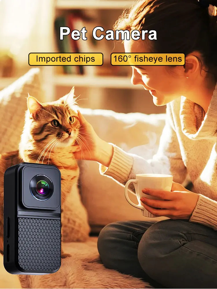 WhiskerView pet camera feature graphic with 160-degree fisheye lens