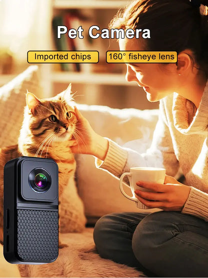 WhiskerView pet camera feature graphic with 160-degree fisheye lens