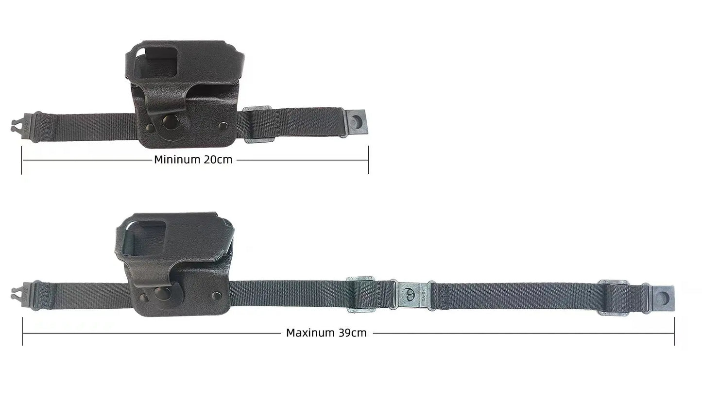 WhiskerView adjustable collar straps shown at 20 cm minimum and 39 cm maximum