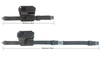 WhiskerView adjustable collar straps shown at 20 cm minimum and 39 cm maximum