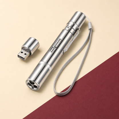 Silver PounceBeam 3-in-1 rechargeable play and inspection pen